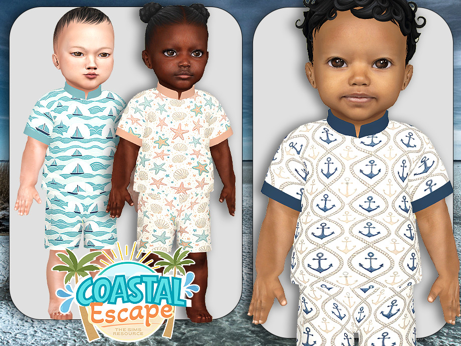Infants Coastal Serenity Blouse And Shorts