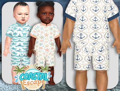 Infants Coastal Serenity Blouse And Shorts