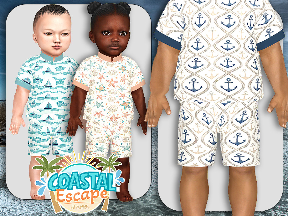 Infants Coastal Serenity Blouse And Shorts - Image 2