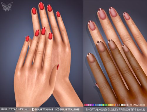 Matte Nails With Glossy French Tips 3 Nails Shapes