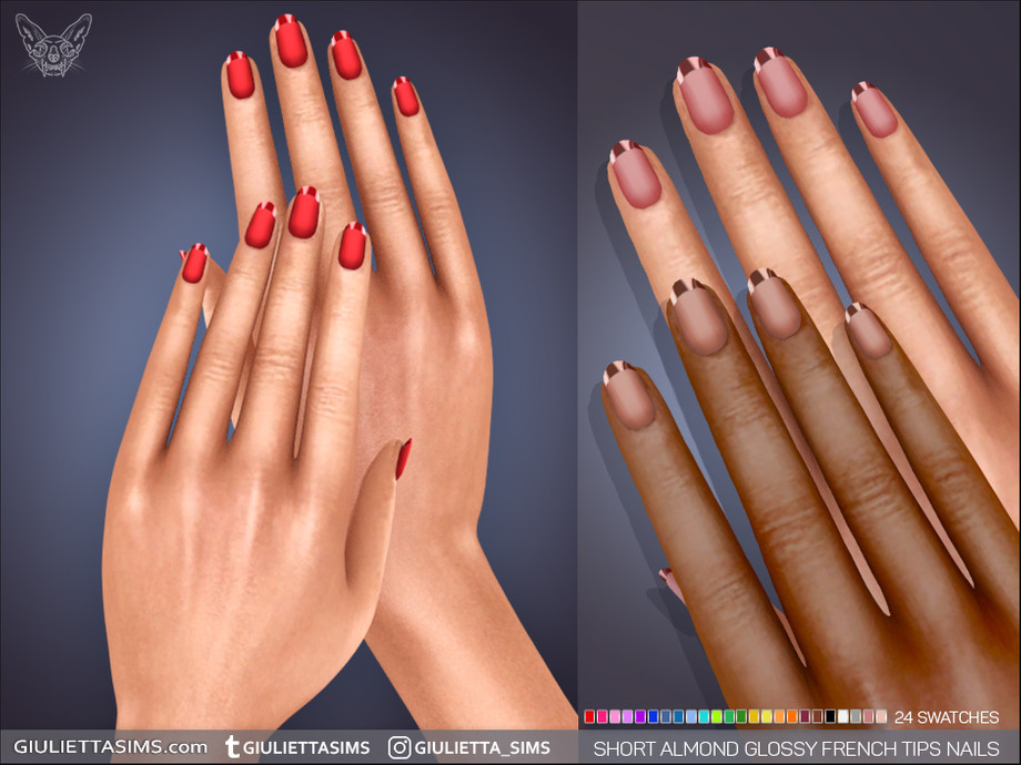 Matte Nails With Glossy French Tips 3 Nails Shapes - Image 5