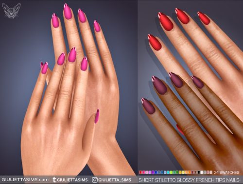 Matte Nails With Glossy French Tips 3 Nails Shapes