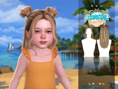 Lexel - Sun Long Female Updo With Buns And Bangs "toddler Hairstyle"
