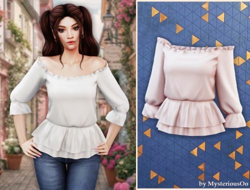 Ruffle Off-shoulder Blouse