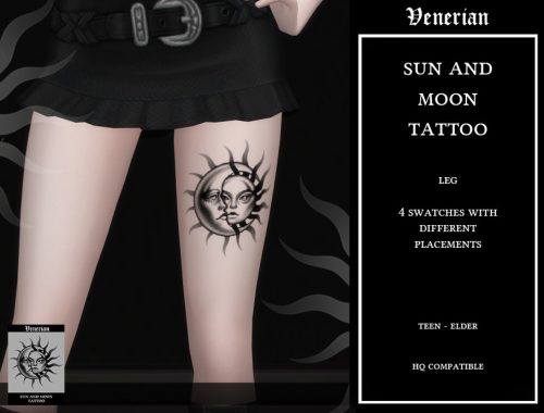 Sun And Moon Tattoo - Arm And Leg -