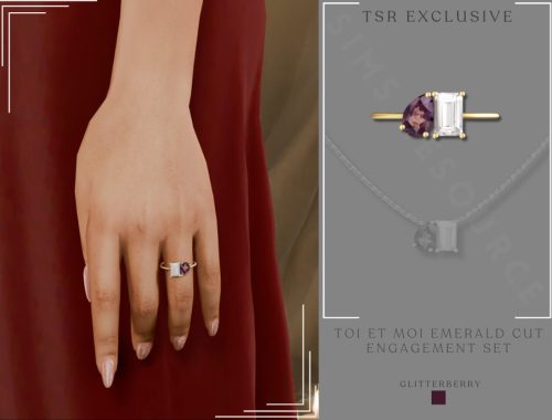 Toi Et Moi Emerald Cut Engagement Set