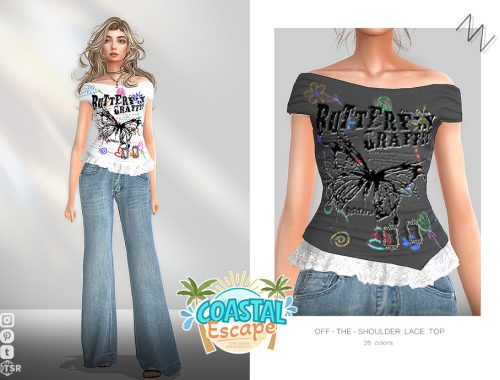 Off-the-shoulder Lace Top