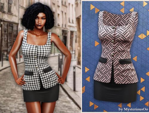 Tweed Peplum Top And Mini Skirt