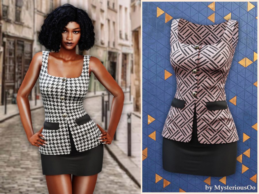 Tweed Peplum Top And Mini Skirt