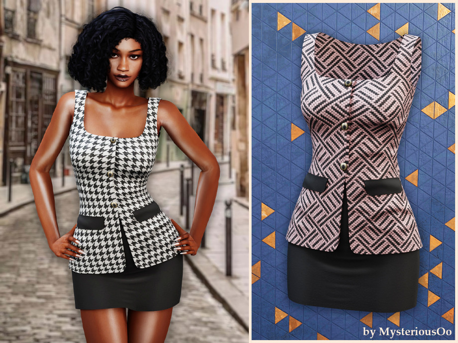 Tweed Peplum Top And Mini Skirt