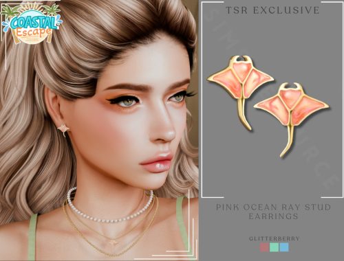 Coastal Escapes - Pink Ocean Ray Stud Earrings