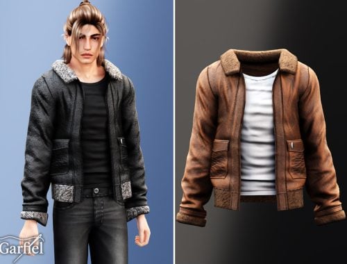 Adult - Shearling Collar Jacket With Rugged Layered Styling