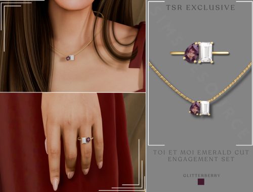 Toi Et Moi Emerald Cut Engagement Set