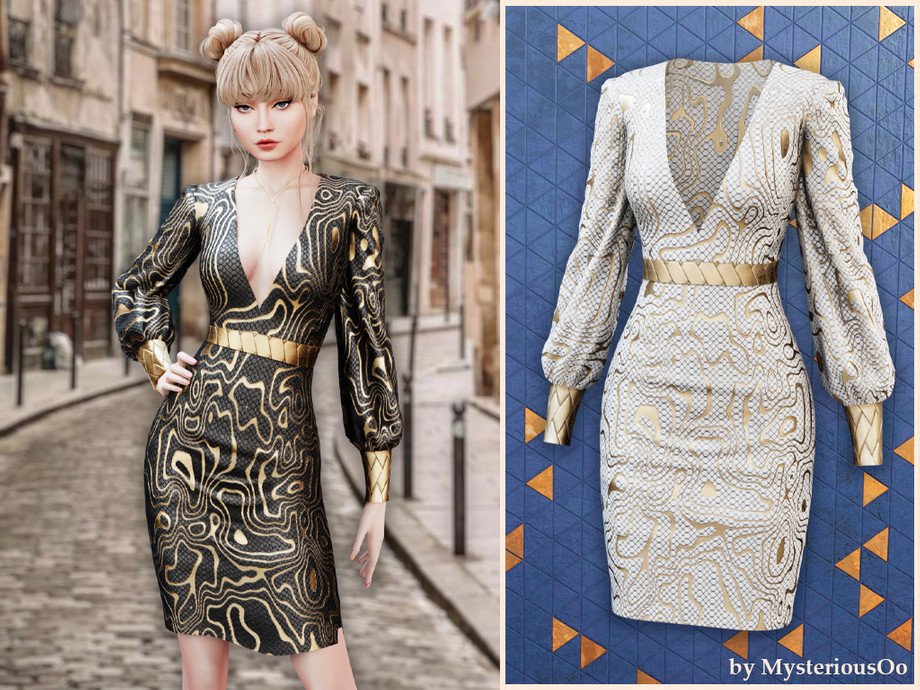 Metallic Pattern Bodycon Dress