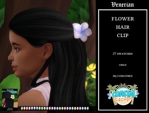 Flower Hair Clip By Venerian - Child Version - For Shimydim Pacific Hair -