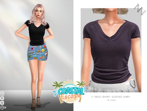 V-neck Short-sleeved Shirt