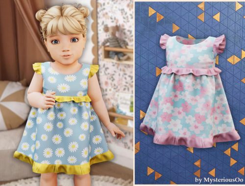 Infant - Ruffle Trim Floral Dress