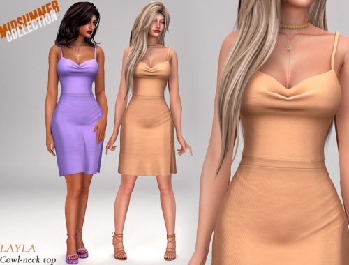 Layla - Cowl-neck Top And Midi Skirt