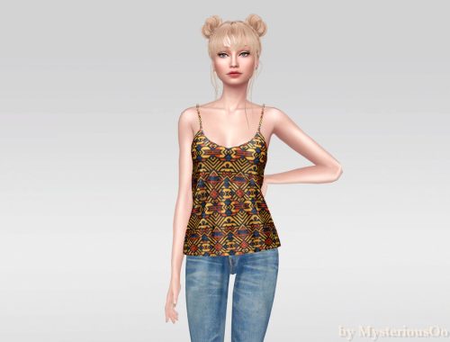 Printed Scoop Neck Tank Top