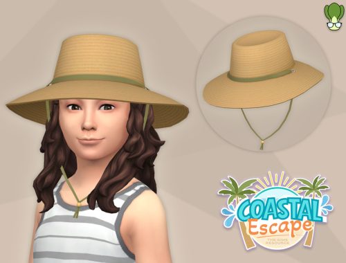Coastal Escape - Children Straw Summer Hat With Chin Strap