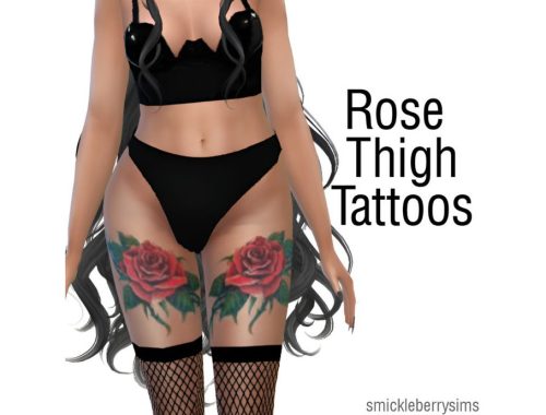Rose Thigh Tattoos