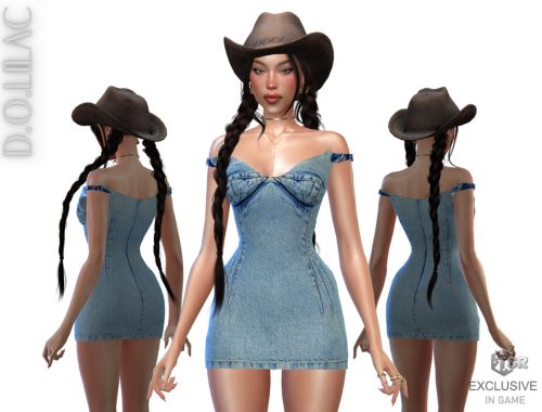 Off The Shoulder Denim Mini Dress
