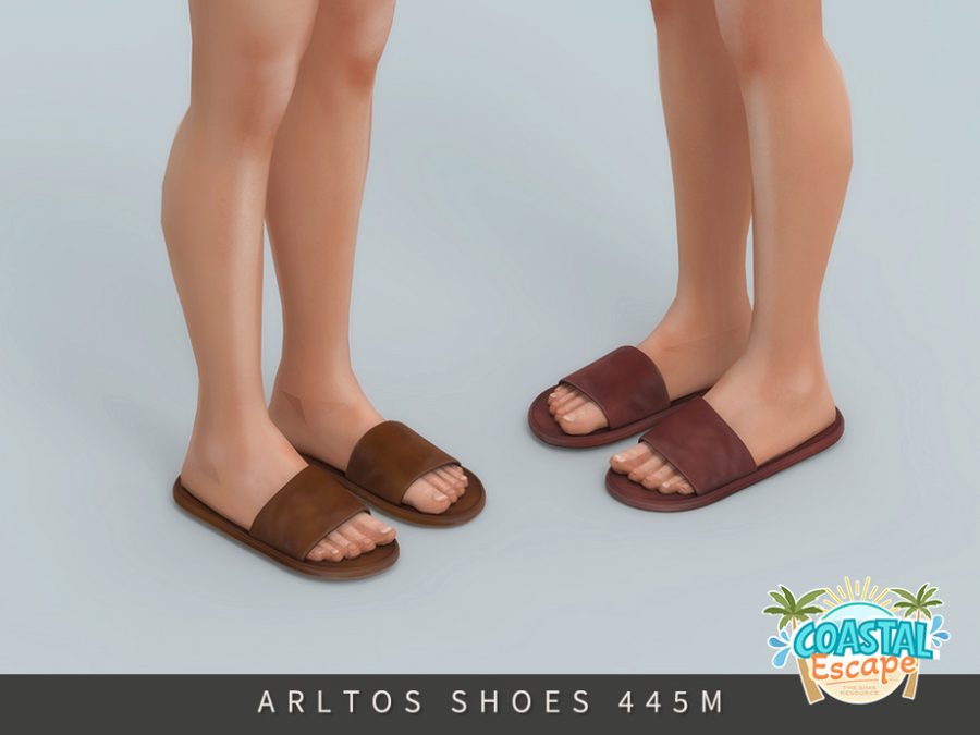 Leather Slide Sandals Male