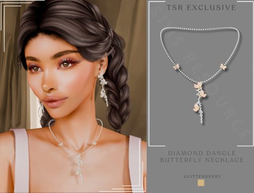 Diamond Dangle Butterfly Set