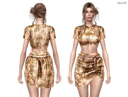 Coastal Escape - Palmera Crop Top And Skirt