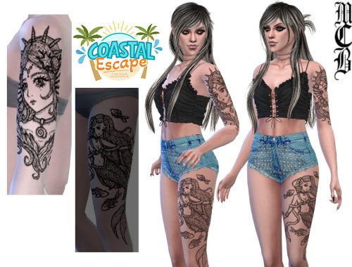 Mermaid Queen Left Upper Arm Tattoo