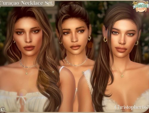 Curacao Necklace Set - Beaded Chain Starfish Pendant Layered Necklaces