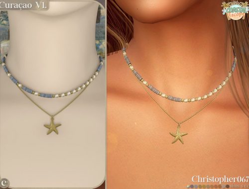 Curacao Necklace Set - Beaded Chain Starfish Pendant Layered Necklaces