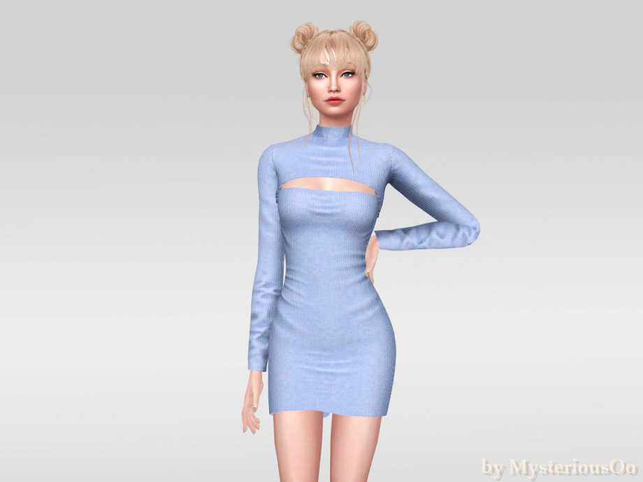 Cutout Mock Neck Mini Dress - Image 2