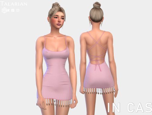 Shelby Open Back Beaded Mini Dress