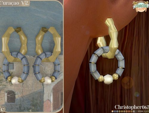 Curacao Earrings Set - Beaded Ring And Starfish Charm Hoop Earrings