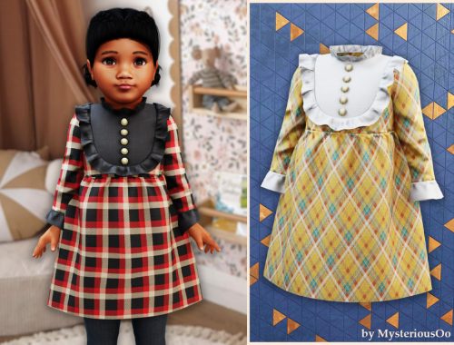 Toddler - Ruffle Bib Plaid Dress