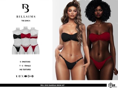 Frill Edge Bandeau Bikini Set
