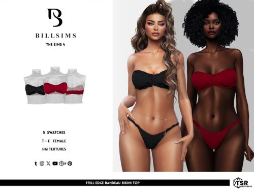 Frill Edge Bandeau Bikini Set
