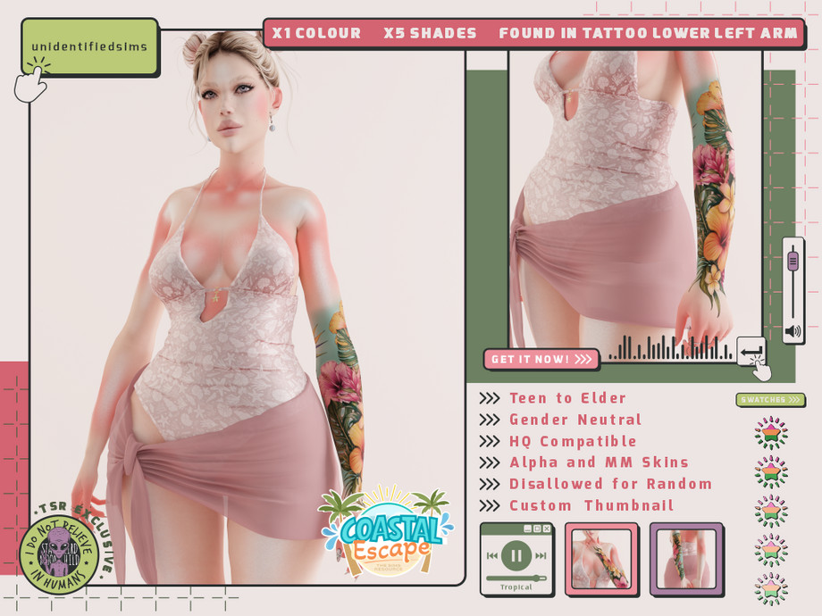 Coastal Escape Tropical Tattoo