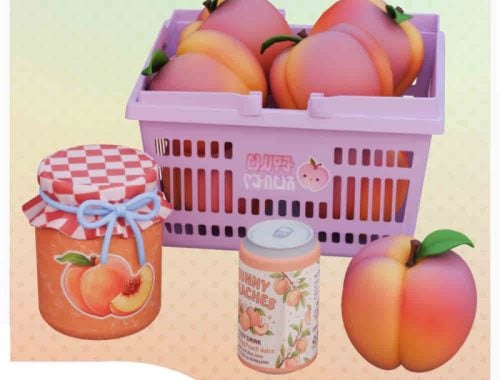 Peachy Kitchen Decor Set | 4 Decorative Objects