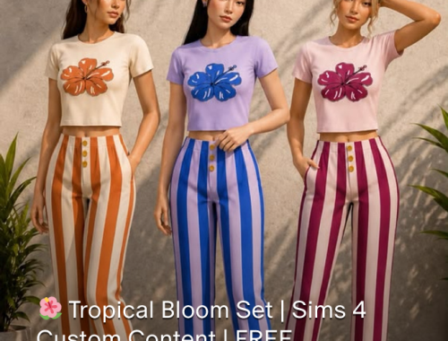 Tropical Bloom Set | Sims 4 Custom Content