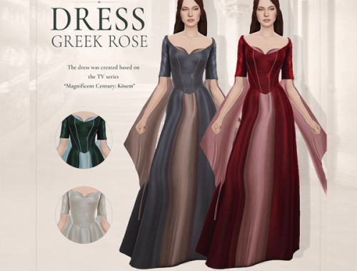 Kosem Sultan Dress Cc | Medieval Historical Gown By Medmish_sims