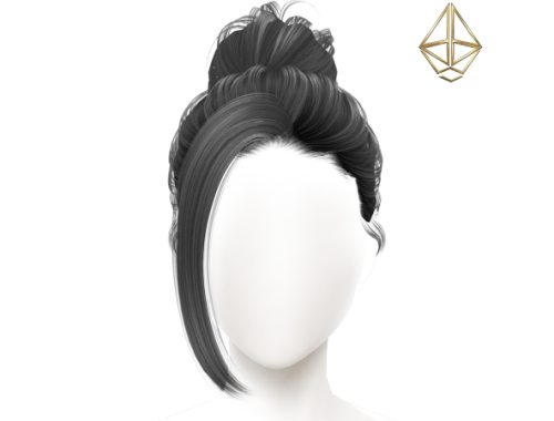 Jing Updo Bun With Bangs