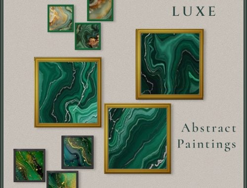 Emerald Luxe Abstract Paintings