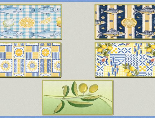 Mediterranean Vibes Kitchen Rugs