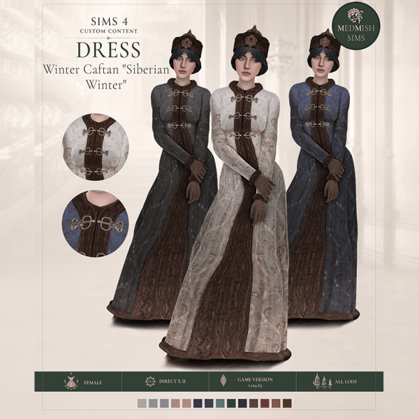 Medieval Winter Caftan "siberian Winter" By Medmish_sims