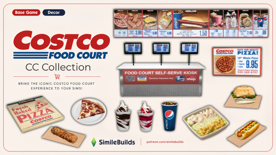 The Sims 4 Costco Food Court 🌭CC Collection