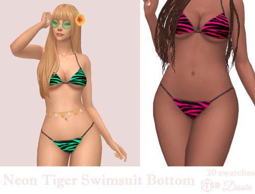 Neon Tiger Swimsuit Bottom