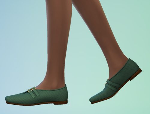 Female Mesh Flats With Leather Straps