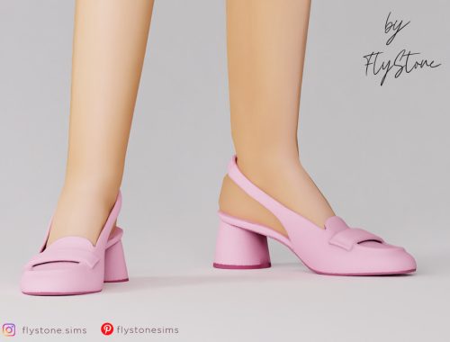 Child Slingback Block Heels